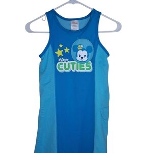 Disney Store Blue Sleeveless Mesh Blue Kids Medium Swimsuit Cover Dress Pockets